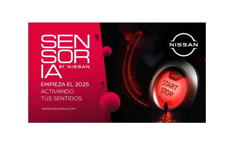 Imagen en rojo y negro que dice “SensorIA by Nissan – Empieza el 2025 activando tus sentidos”