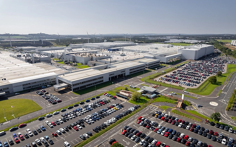 Aerial shot of the Nissan production site in Sunderland