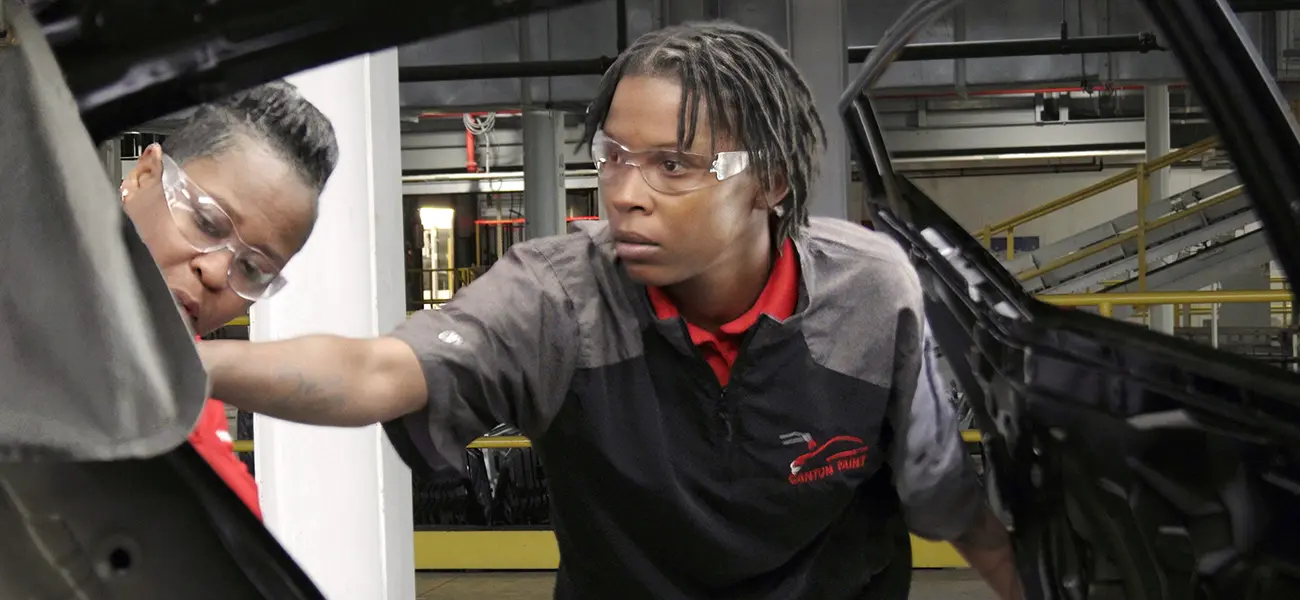 Green working at the Nissan Canton Vehicle Assembly Plant.