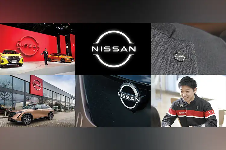 Un collage de varios logotipos de Nissan.