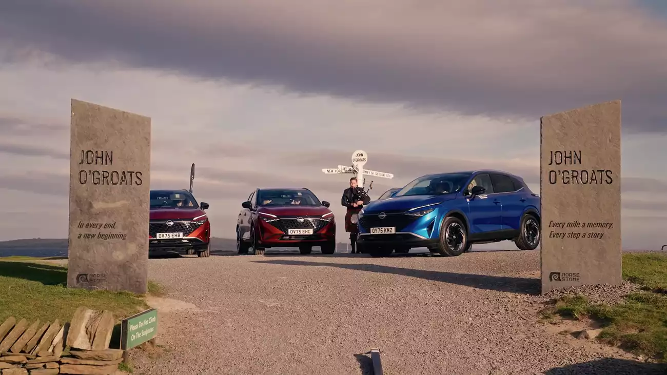 Ridefinire il viaggio: Qashqai con nuovo e‑POWER percorre 1.500 km da John O’Groats a Land’s End