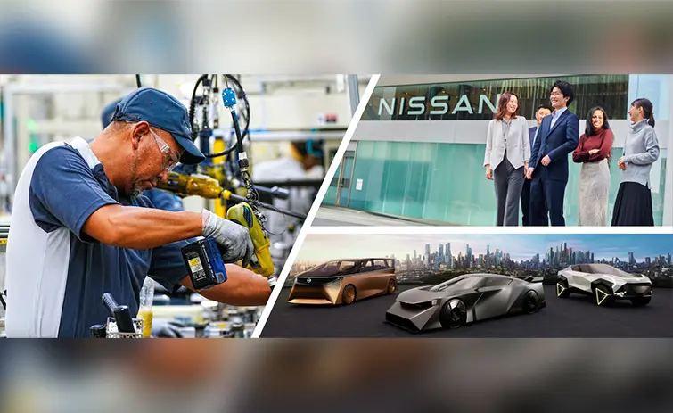 Different images of Nissan people at work