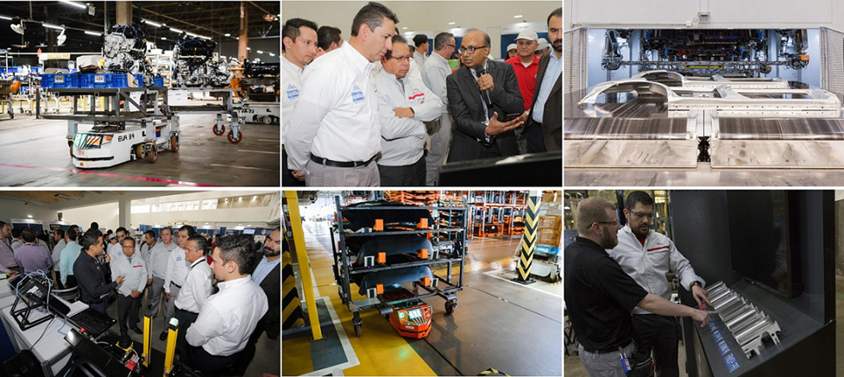 Un collage de fotos de varios pasos del proceso de fabricación.