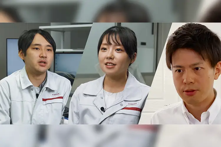 Nissan Research Center employees, Moe, Hiroki and Kazuhiro