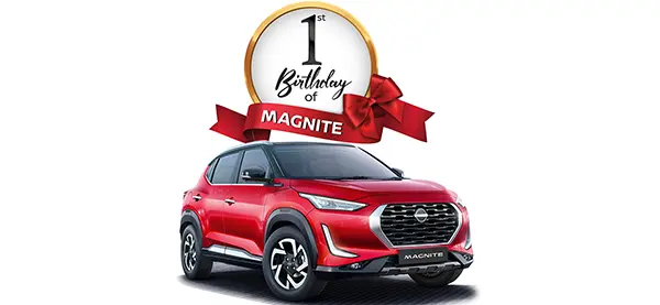 Birthday card of the Nissan Magnite turning One