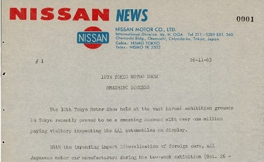 1961年2月3日発表のニュースリリースより