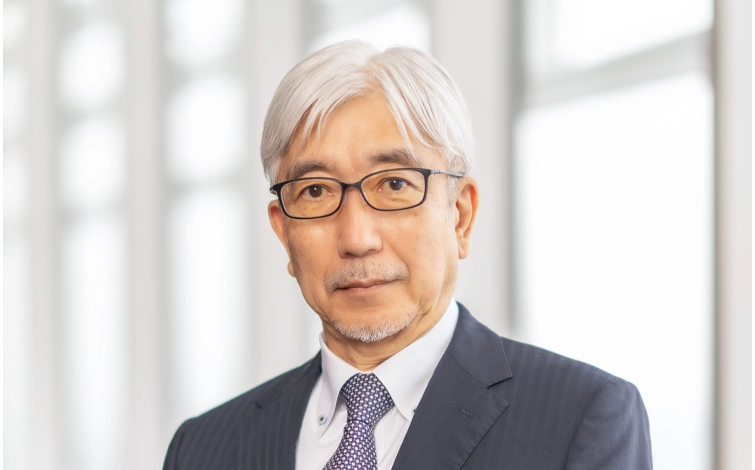 Portrait of Mitsuro Antoku (suit, tie and NISSAN corporate pin)