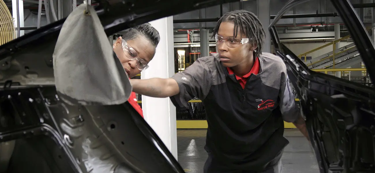 Green working at the Nissan Canton Vehicle Assembly Plant.