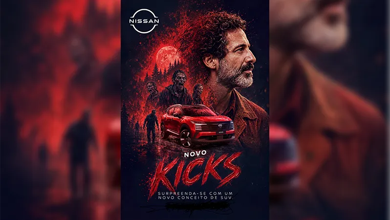 Poster do filme da campanha nova do Nissan Kicks sobre uma invasão zumbi