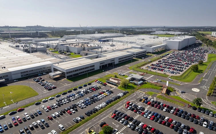 Aerial shot of the Nissan production site in Sunderland