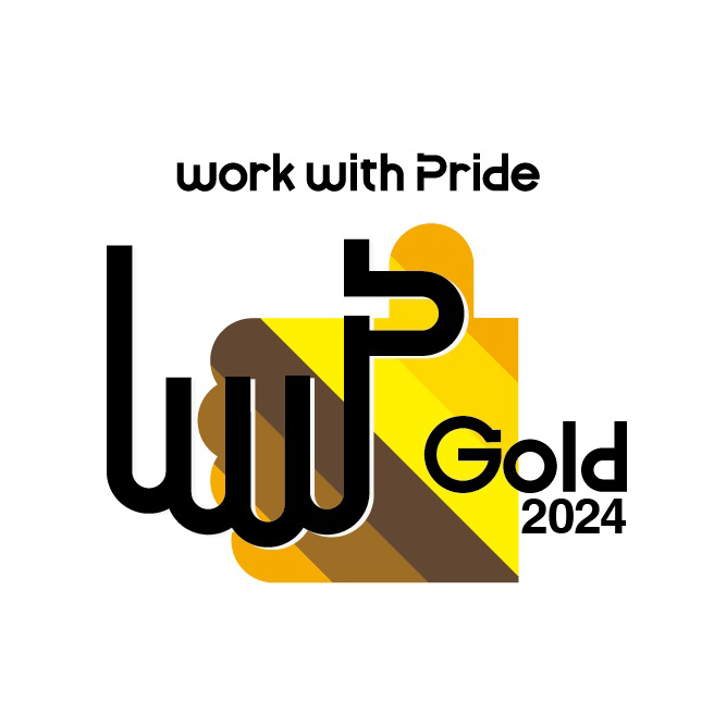 work with Pride Gold 2024 logo