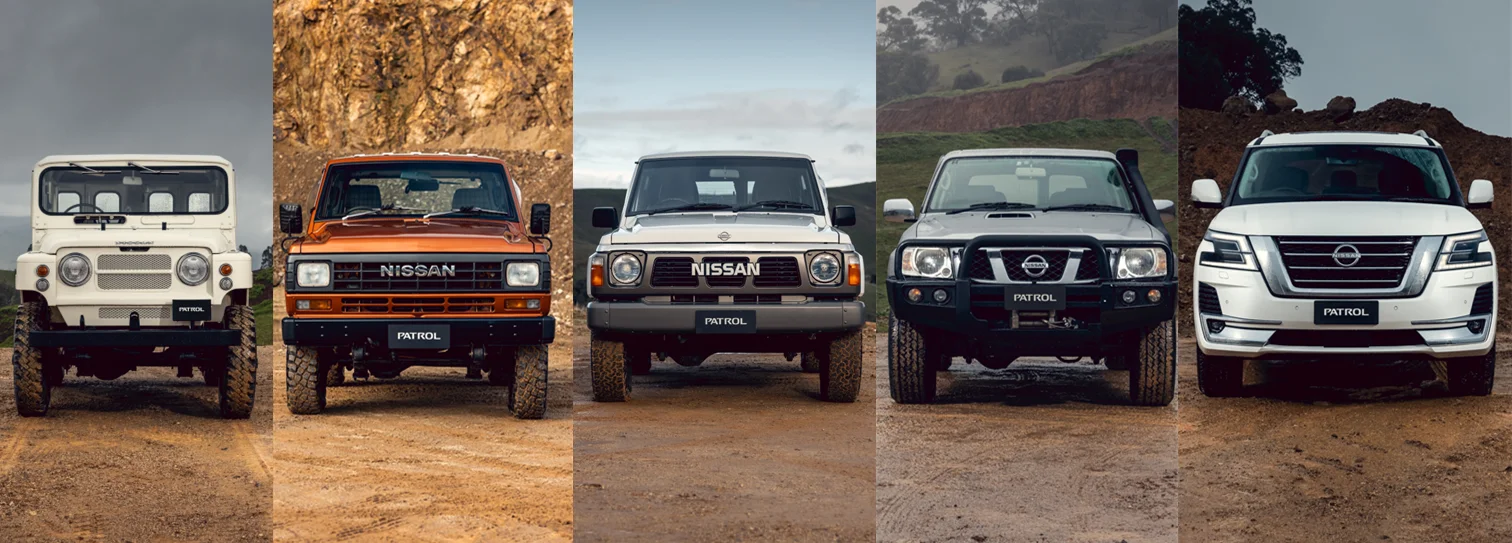 Group shot of all Nissan Patrol generations