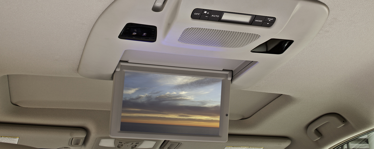 A photo of the in roof video player on a 2012 Nissan Quest