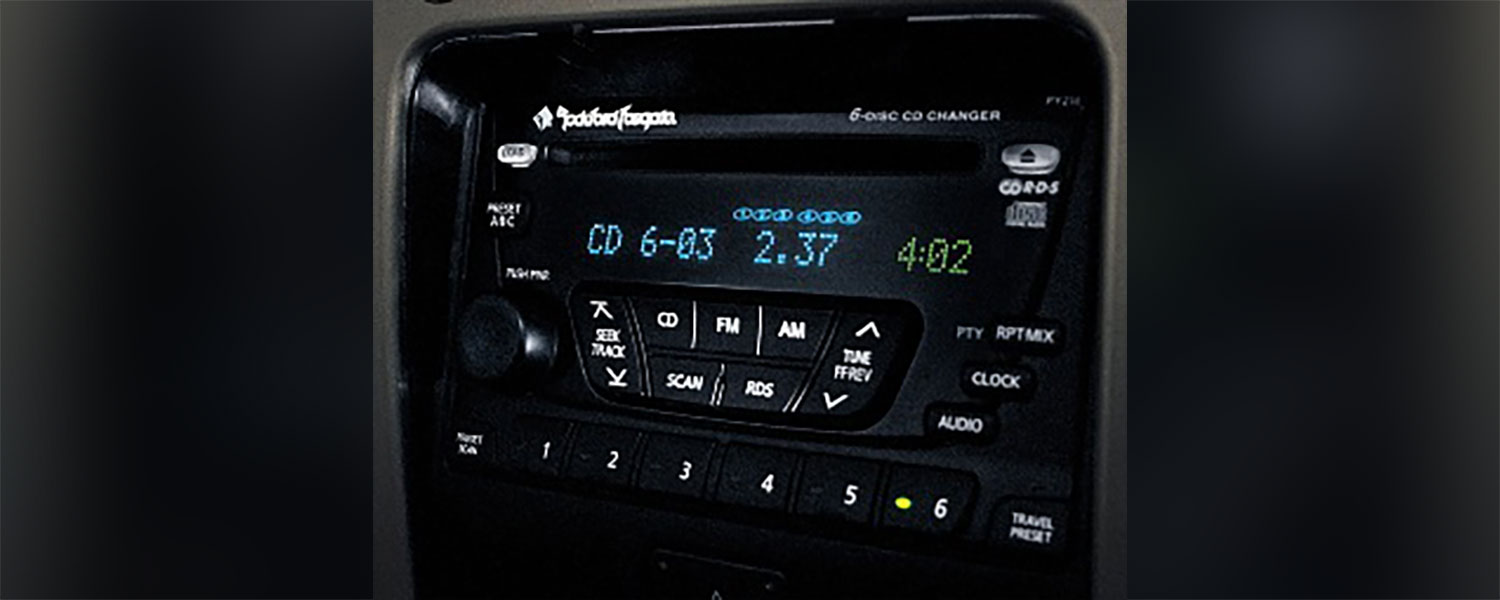 A Nissan Xterra center radio panel and controls