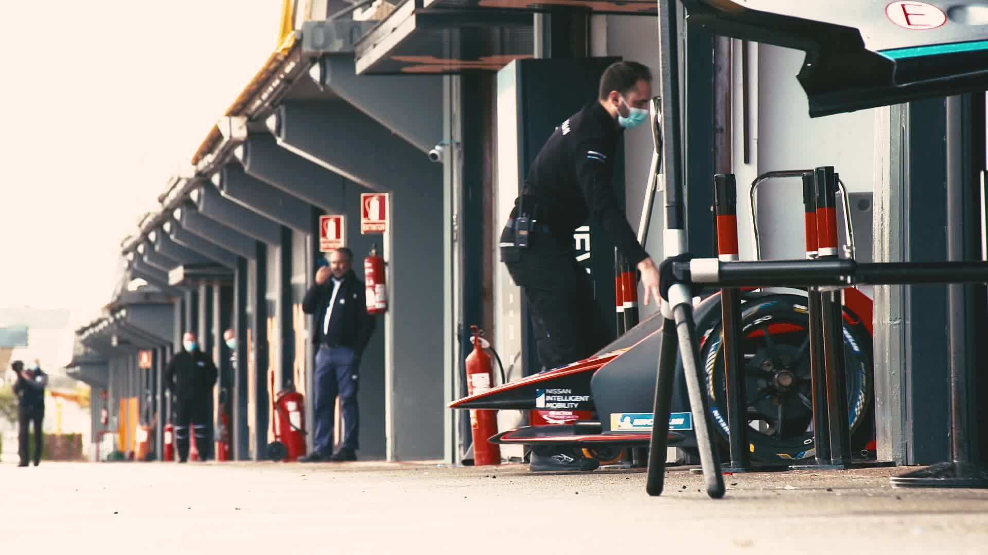 B-roll: Nissan e.dams Formula E in paddock
