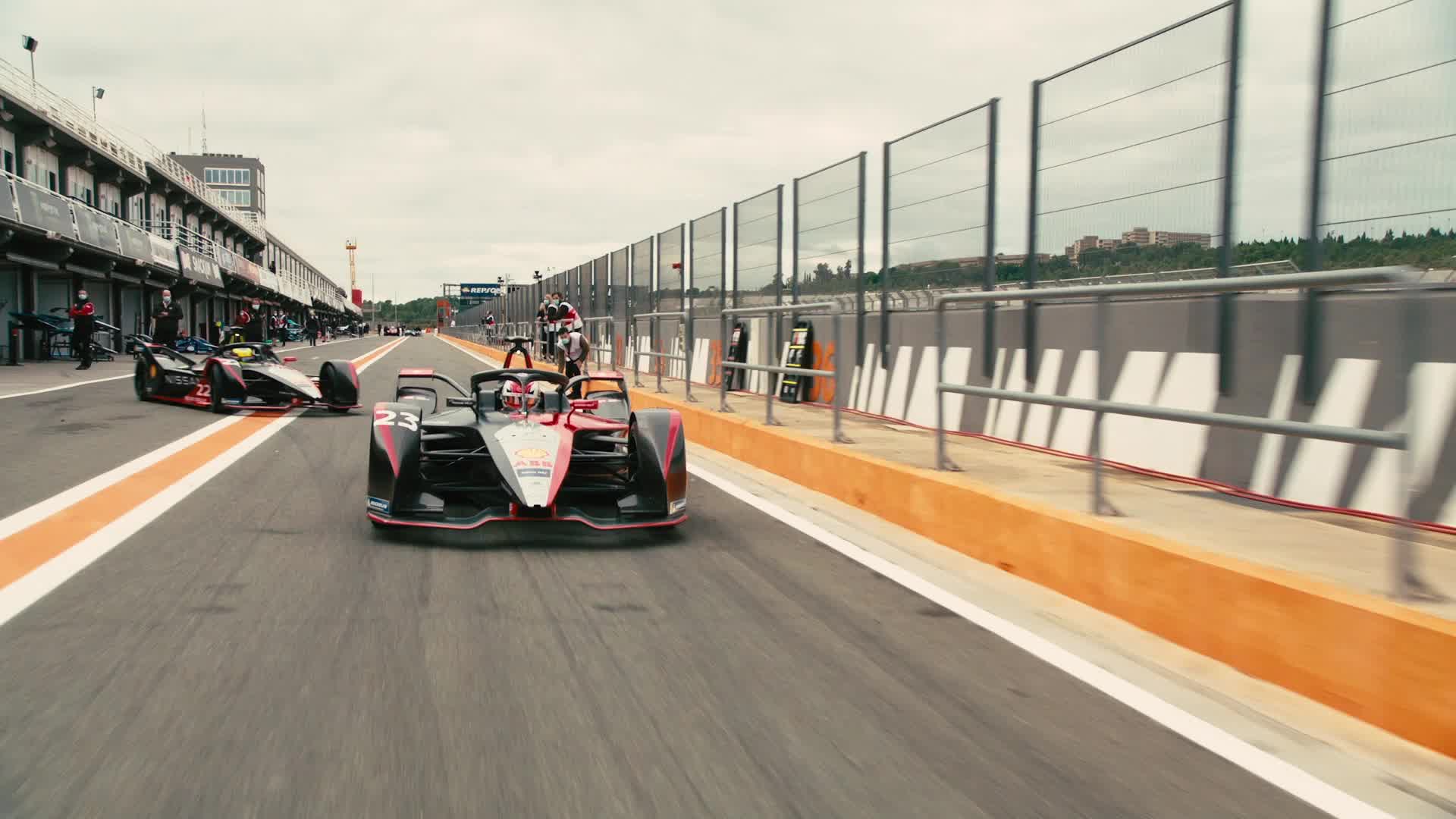 B-roll: Nissan e.dams Formula E on track video 2