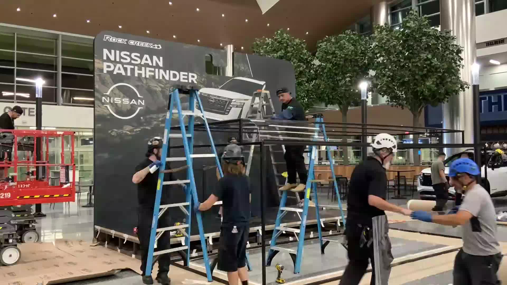 Nissan display welcomes air travelers